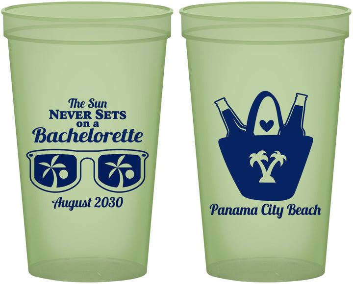 Custom Bachelorette 22 oz Glow In The Dark Cups - Beach | 60010