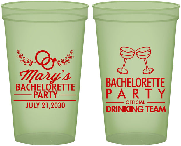 Custom Bachelorette 22 oz Glow In The Dark Cups - Official Drink Team | 60017
