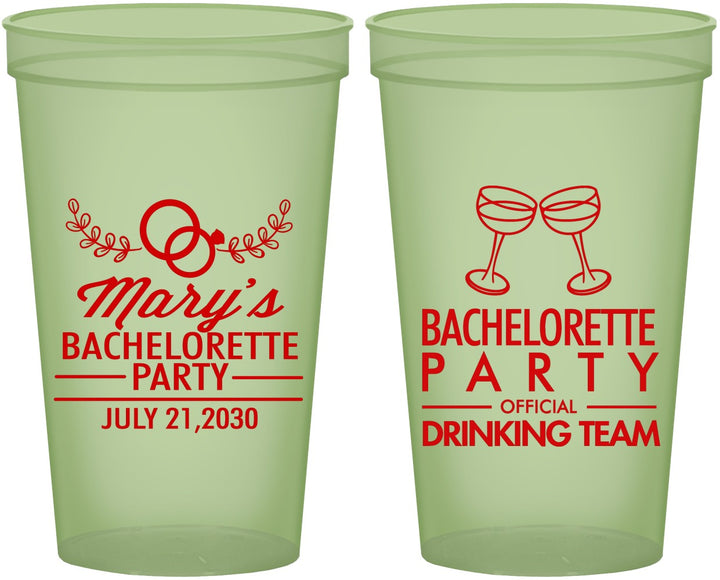 Custom Bachelorette 22 oz Glow In The Dark Cups - Official Drink Team | 60017