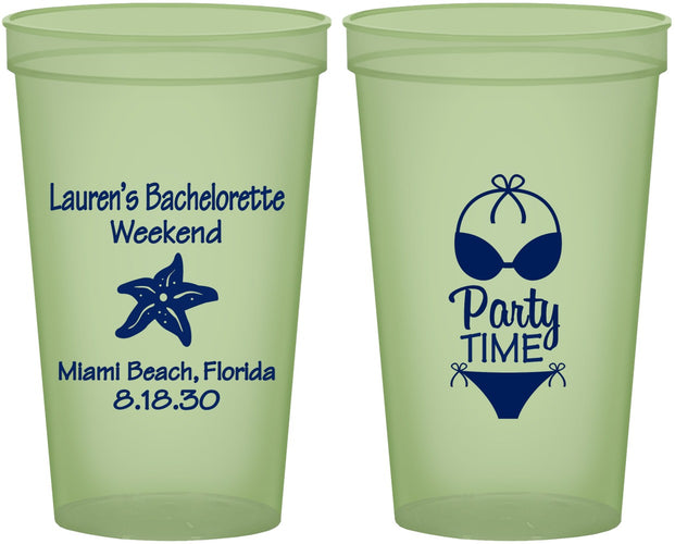 Custom Bachelorette 22 oz Glow In The Dark Cups - Bikini | 60027
