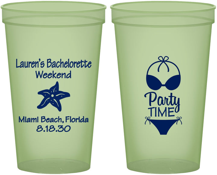 Custom Bachelorette 22 oz Glow In The Dark Cups - Bikini | 60027