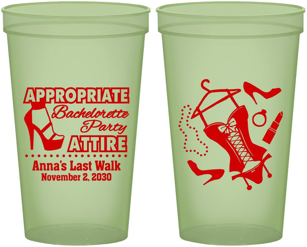 Custom Bachelorette 22 oz Glow In The Dark Cups - Last Walk | 60032