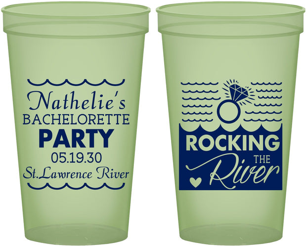 Custom Bachelorette 22 oz Glow In The Dark Cups - Rocking The River | 60033