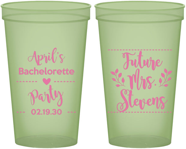Custom Bachelorette 22 oz Glow In The Dark Cups - Future Mrs | 60037