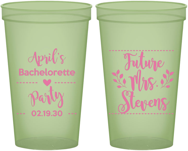 Custom Bachelorette 22 oz Glow In The Dark Cups - Future Mrs | 60037