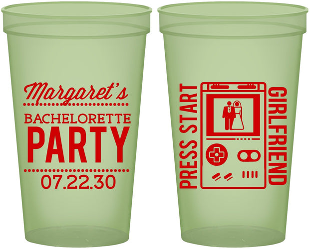 Custom Bachelorette 22 oz Glow In The Dark Cups - Video Games | 60039