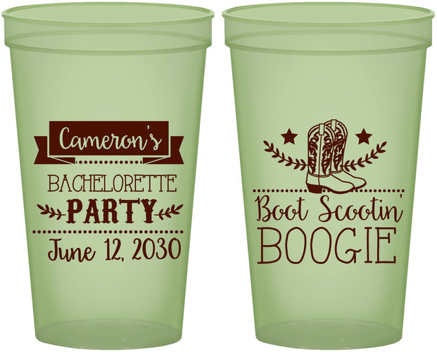Custom Bachelorette 22 oz Glow In The Dark Cups - Cowgirl | 60040