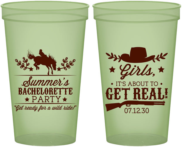 Custom Bachelorette 22 oz Glow In The Dark Cups - Its About To Get Real | 60043