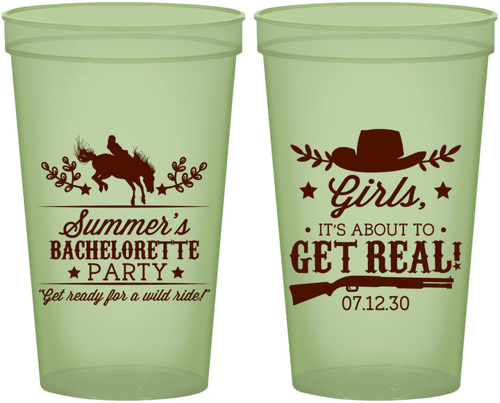 Custom Bachelorette 22 oz Glow In The Dark Cups - Its About To Get Real | 60043