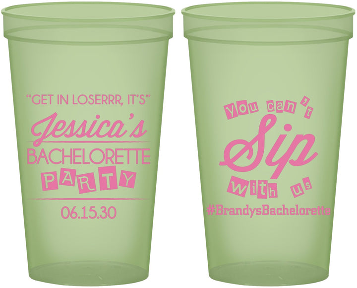 Custom Bachelorette 22 oz Glow In The Dark Cups - Cant Sip With Us | 60050