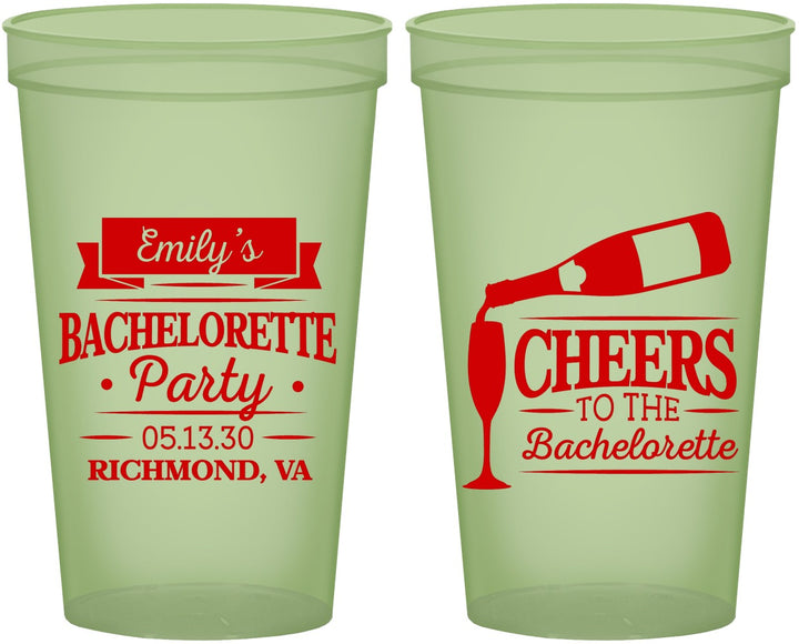 Custom Bachelorette 22 oz Glow In The Dark Cups - Cheers | 60052
