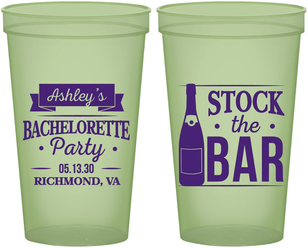 Custom Bachelorette 22 oz Glow In The Dark Cups - Stock The Bar | 60053