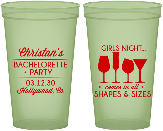 Custom Bachelorette 22 oz Glow In The Dark Cups - Girls Night | 60054