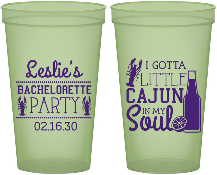 Custom Bachelorette 22 oz Glow In The Dark Cups - Little Cajun In My Soul | 60058