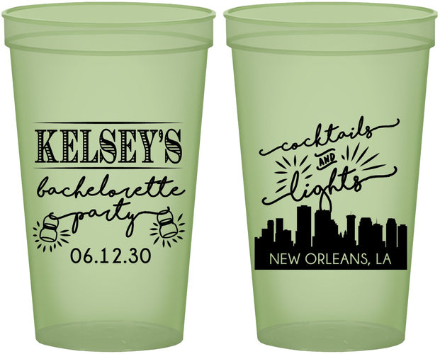 Custom Bachelorette 22 oz Glow In The Dark Cups - New Orleans | 60066
