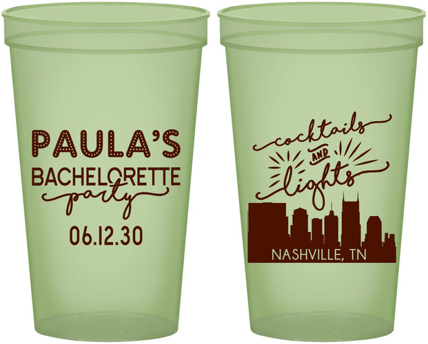 Custom Bachelorette 22 oz Glow In The Dark Cups - Nashville | 60068