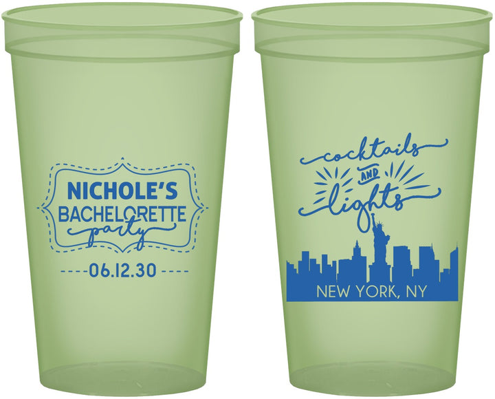 Custom Bachelorette 22 oz Glow In The Dark Cups - New York | 60069