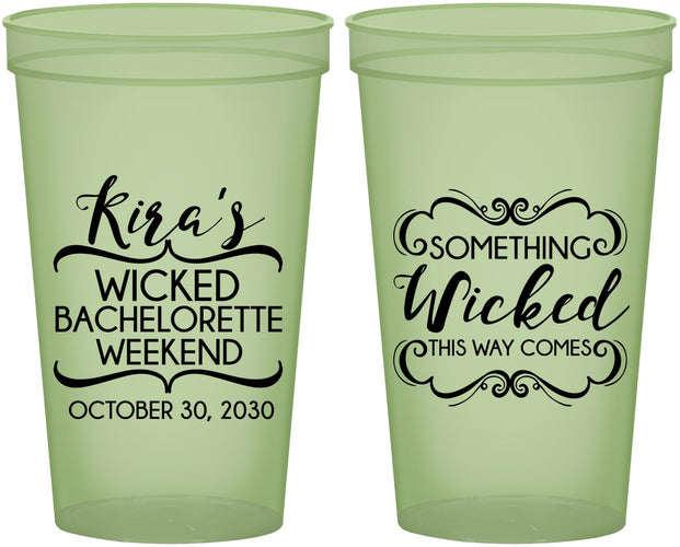 Custom Bachelorette 22 oz Glow In The Dark Cups - Something Wicked | 60076