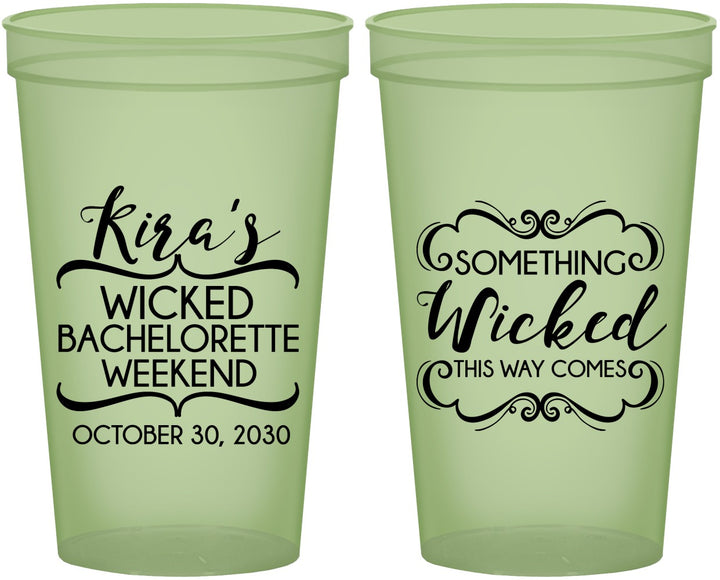 Custom Bachelorette 22 oz Glow In The Dark Cups - Something Wicked | 60076