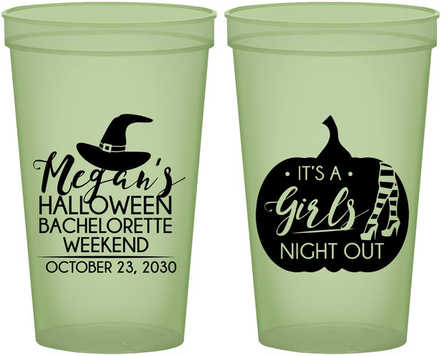 Custom Bachelorette 22 oz Glow In The Dark Cups - Halloween Girls Night Out | 60077