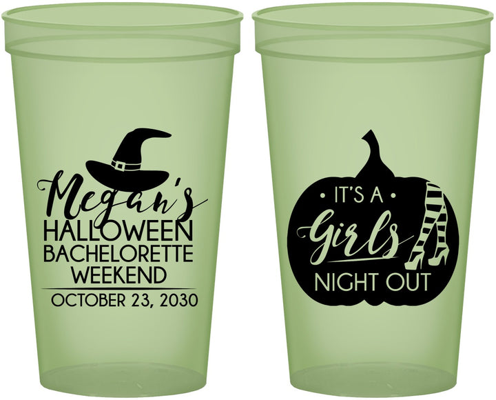 Custom Bachelorette 22 oz Glow In The Dark Cups - Halloween Girls Night Out | 60077