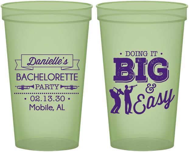 Custom Bachelorette 22 oz Glow In The Dark Cups - New Orleans | 60084