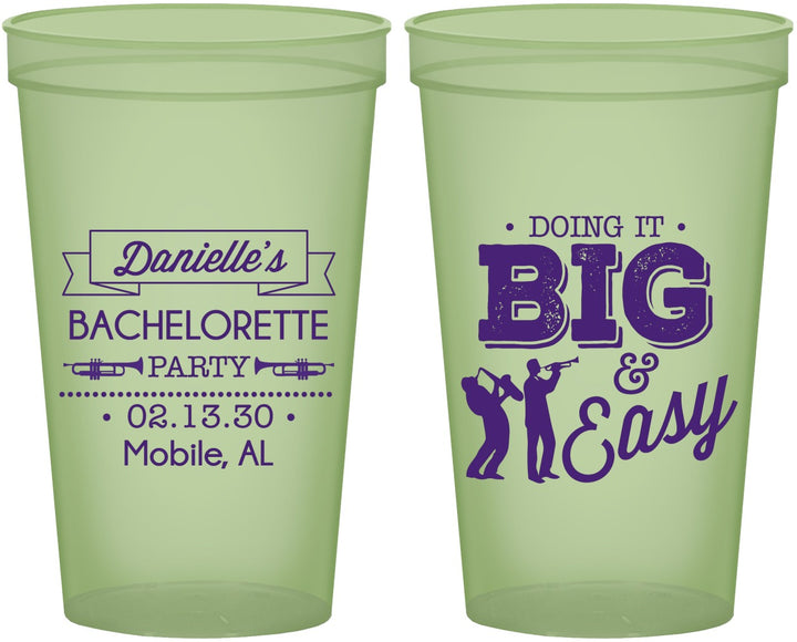 Custom Bachelorette 22 oz Glow In The Dark Cups - New Orleans | 60084