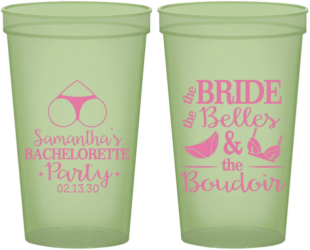 Custom Bachelorette 22 oz Glow In The Dark Cups - Brides Bells Boudoir | 60085