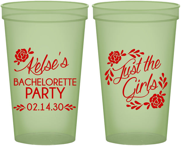 Custom Bachelorette 22 oz Glow In The Dark Cups - Just The Girls | 60089