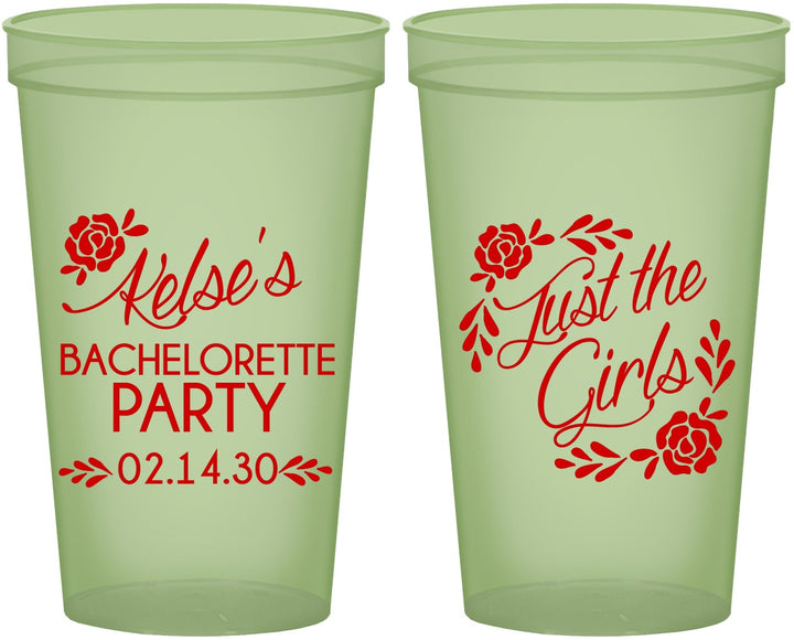 Custom Bachelorette 22 oz Glow In The Dark Cups - Just The Girls | 60089