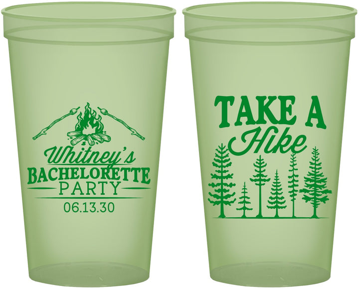 Custom Bachelorette 22 oz Glow In The Dark Cups - Camping | 60098