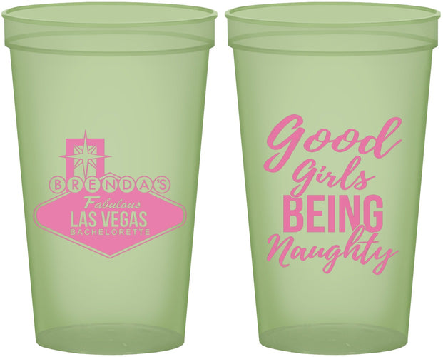 Custom Bachelorette 22 oz Glow In The Dark Cups - Good Girls Naughty | 60111