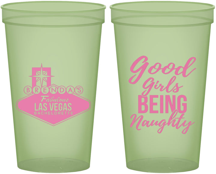 Custom Bachelorette 22 oz Glow In The Dark Cups - Good Girls Naughty | 60111