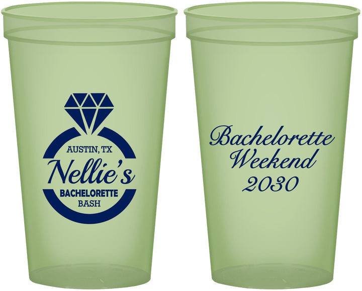 Custom Bachelorette 22 oz Glow In The Dark Cups - Ring | 60115
