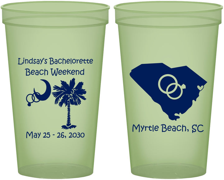 Custom Bachelorette 22 oz Glow In The Dark Cups - South Carolina | 60117