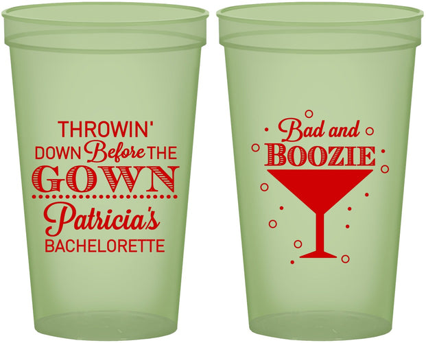 Custom Bachelorette 22 oz Glow In The Dark Cups - Bad And Boozie | 60121