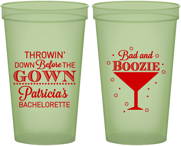 Custom Bachelorette 22 oz Glow In The Dark Cups - Bad And Boozie | 60121