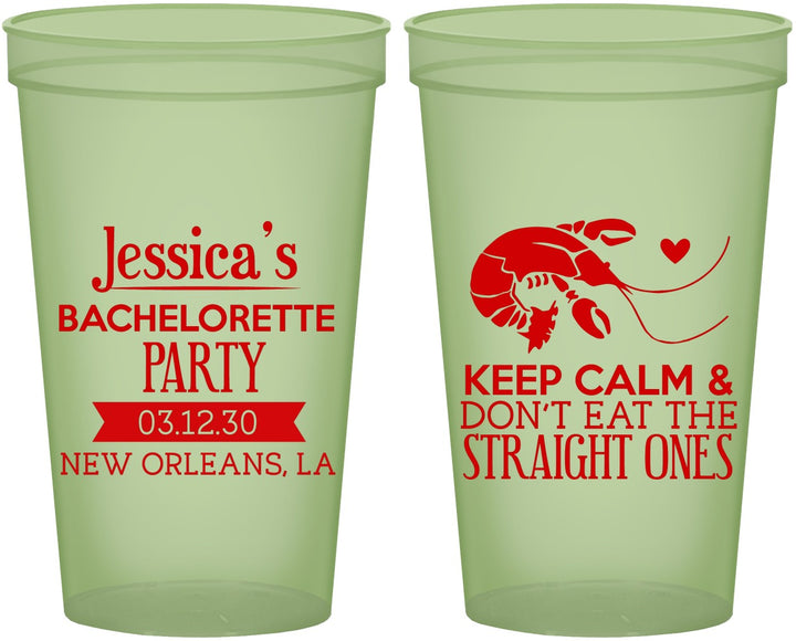 Custom Bachelorette 22 oz Glow In The Dark Cups - Crawfish Boil | 60137