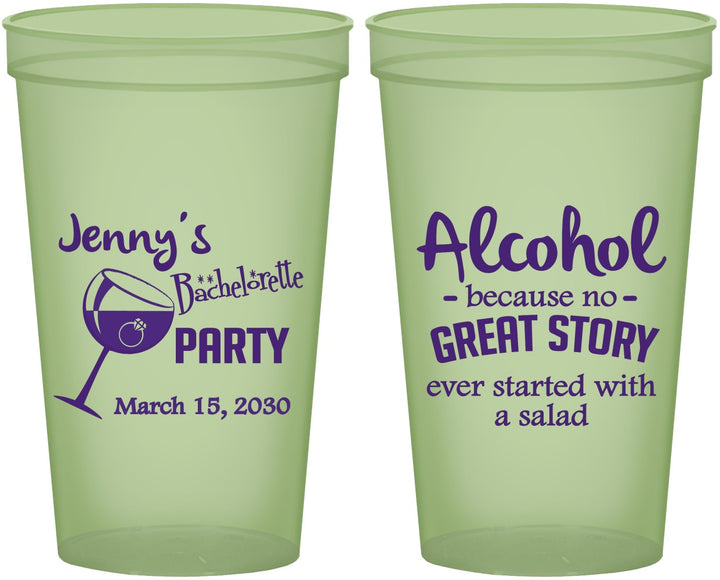 Custom Bachelorette 22 oz Glow In The Dark Cups - Alcohol | 60138