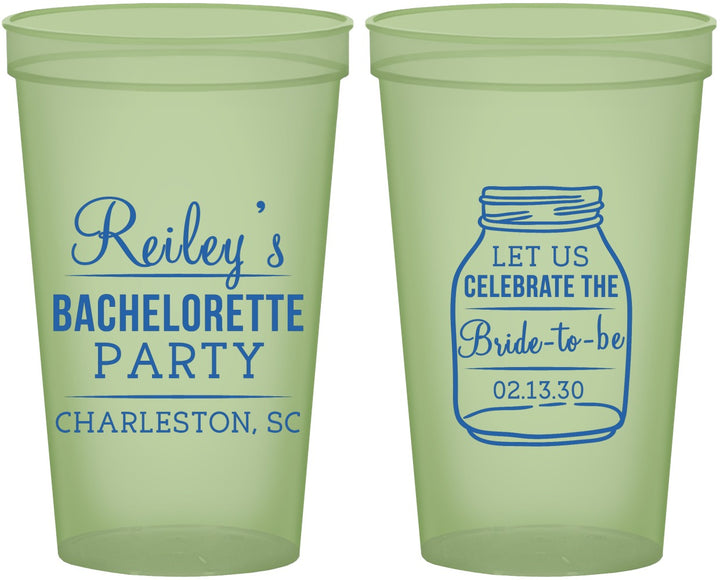Custom Bachelorette 22 oz Glow In The Dark Cups - Bride To Be | 60146