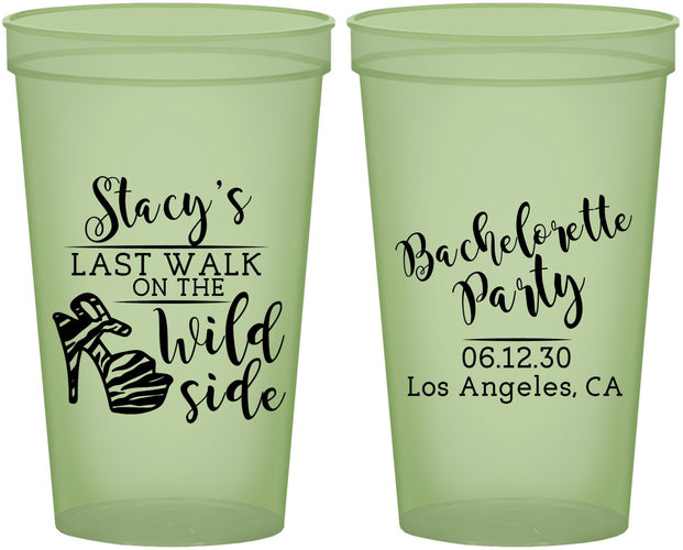 Custom Bachelorette 22 oz Glow In The Dark Cups - Last Walk Wild Side | 60148