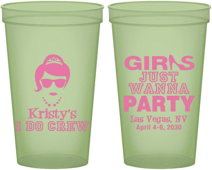 Custom Bachelorette 22 oz Glow In The Dark Cups - Girls Just Wanna Party | 60158