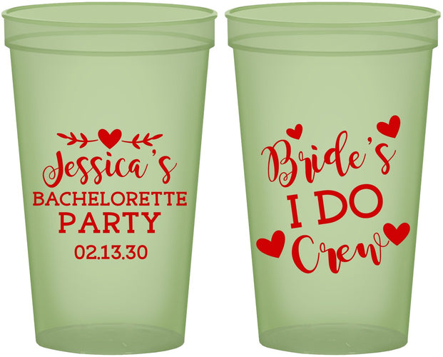 Custom Bachelorette 22 oz Glow In The Dark Cups - Brides I Do Crew | 60159