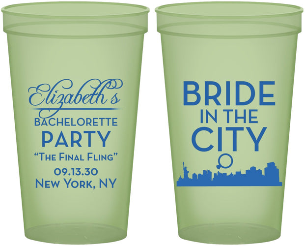 Custom Bachelorette 22 oz Glow In The Dark Cups - New York | 60162