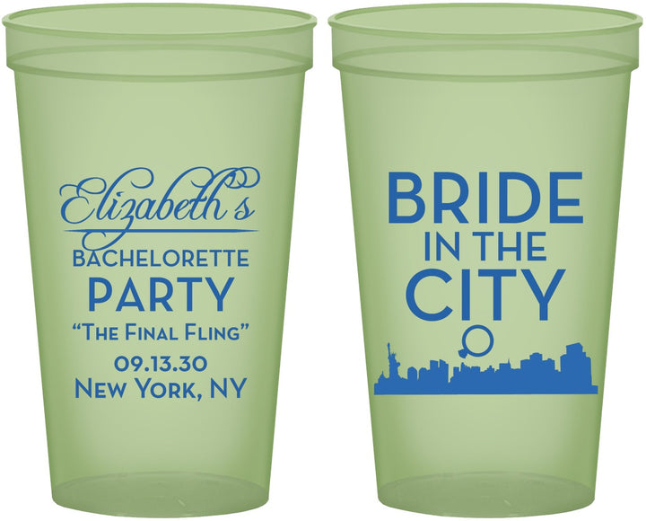 Custom Bachelorette 22 oz Glow In The Dark Cups - New York | 60162