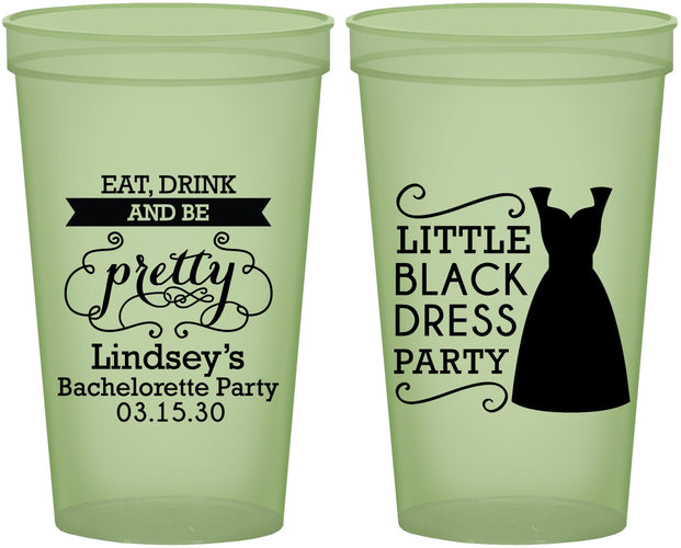Custom Bachelorette 22 oz Glow In The Dark Cups - Little Black Dress | 60164