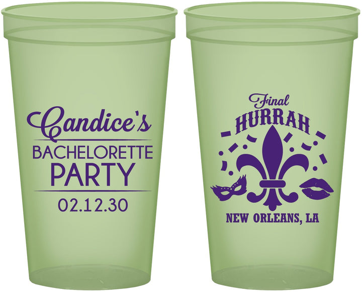 Custom Bachelorette 22 oz Glow In The Dark Cups - New Orleans | 60166
