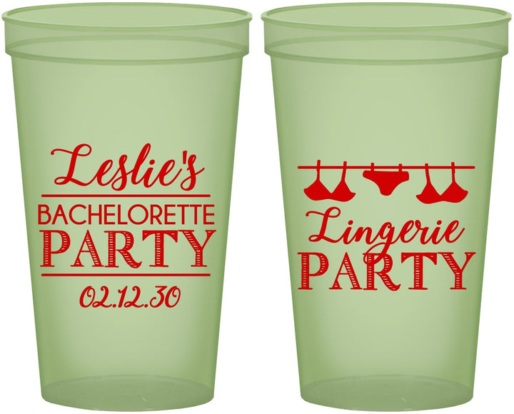 Custom Bachelorette 22 oz Glow In The Dark Cups - Lingerie Party | 60171