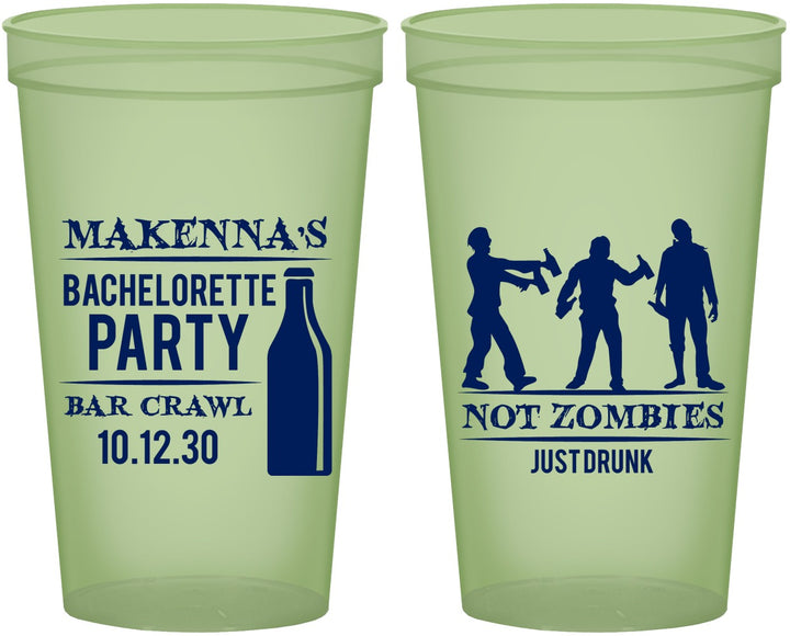 Custom Bachelorette 22 oz Glow In The Dark Cups - Zombie | 60173