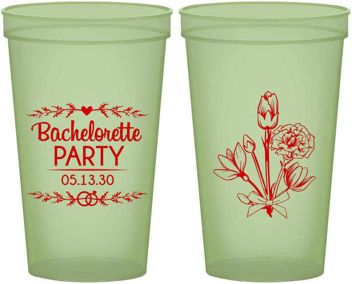 Custom Bachelorette 22 oz Glow In The Dark Cups - Flowers | 60174
